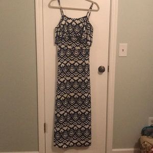 ❄️ Small Navy/White Maxi Dress